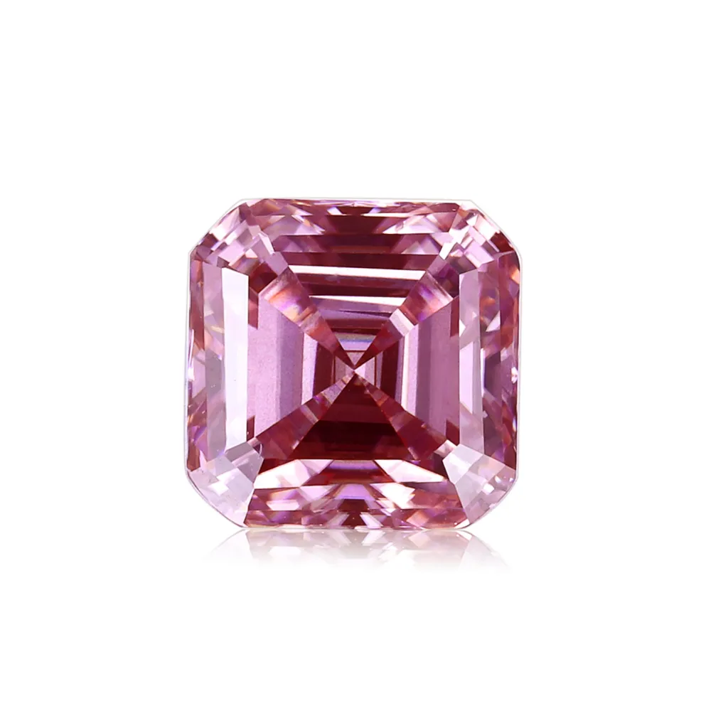 Zhanhao Lose rosa Moissanit-Edelstein Asscher-Schliff VVS1 1,0 (6,0 mm) für Schmuck Pierre Precieuse